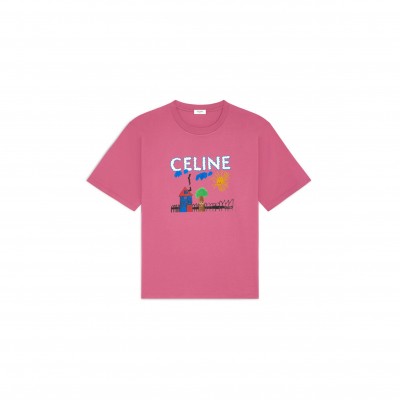 CELINE LOOSE T-SHIRT IN COTTON JERSEY 